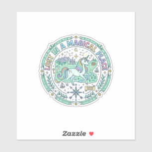 Unicorn Lost in a Magical Place Funny Print on Dem