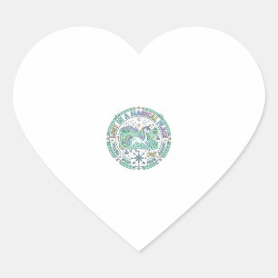 Unicorn Lost in a Magical Place Funny Print on Dem Heart Sticker