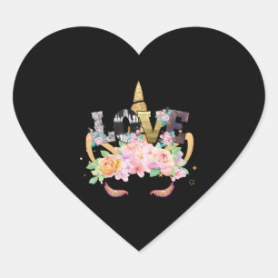 UNICORN LOVE    HEART STICKER