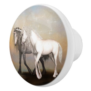 Unicorn love in the rainbow world ceramic knob