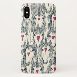 unicorn love indigo pink pearl iPhone x case