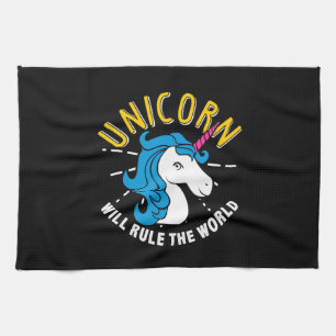 Unicorn Lover Gift unicorn Will Rule the World Tea Towel