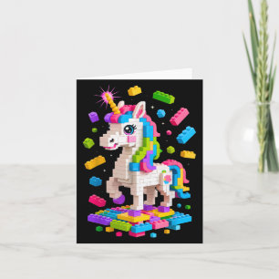Unicorn Lover Master Builder Building Bricks Block Card