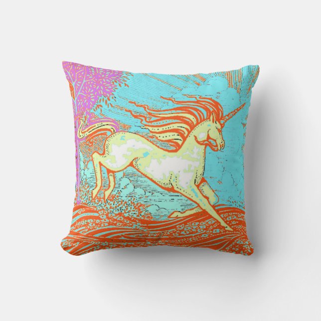 Unicorn Lover's Fantasy Pillow by Sharles (Front)