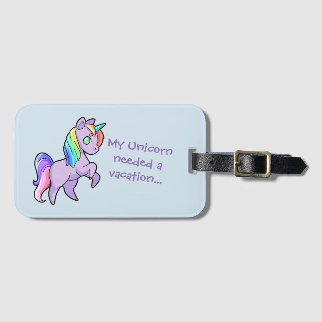 Unicorn luggage tag (Front Horizontal)