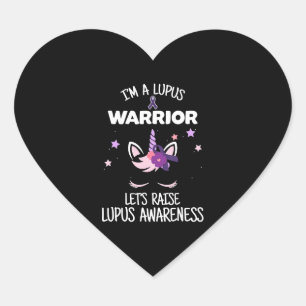 Unicorn Lupus Warrior Gift Raise Lupus Awareness Heart Sticker