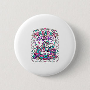 Unicorn Macaron Magic Colourful Marketplace Artwor 6 Cm Round Badge