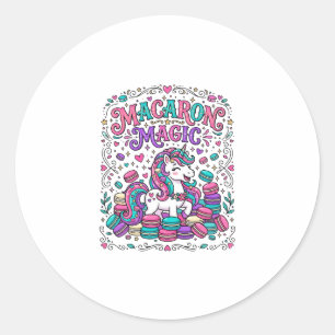 Unicorn Macaron Magic Colourful Marketplace Artwor Classic Round Sticker