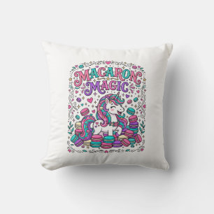 Unicorn Macaron Magic Colourful Marketplace Artwor Cushion