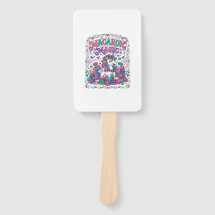Unicorn Macaron Magic Colourful Marketplace Artwor Hand Fan