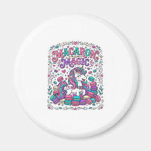 Unicorn Macaron Magic Colourful Marketplace Artwor Magnet