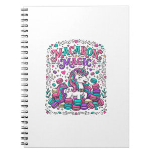 Unicorn Macaron Magic Colourful Marketplace Artwor Notebook