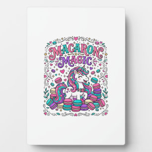 Unicorn Macaron Magic Colourful Marketplace Artwor Plaque