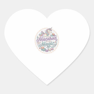 Unicorn Macaron Magic Whimsical T-Shirt Design_1 Heart Sticker