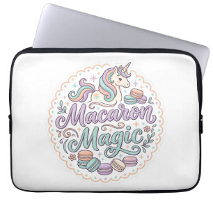 Unicorn Macaron Magic Whimsical T-Shirt Design_1 Laptop Sleeve