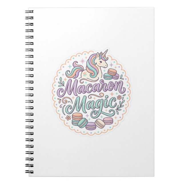 Unicorn Macaron Magic Whimsical T-Shirt Design_1 Notebook (Front)