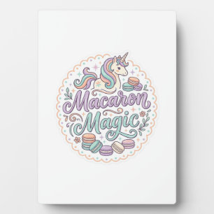 Unicorn Macaron Magic Whimsical T-Shirt Design_1 Plaque