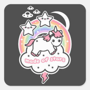 Unicorn Made of Stars Square Sticker