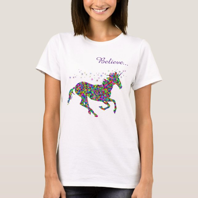 Unicorn Magic Believe Women's Tee (Front)