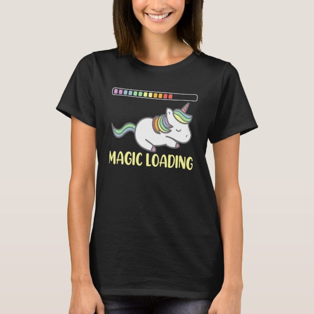 Unicorn Magic Charges Glitter Unicorn T-Shirt (Front)