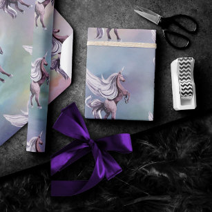 Unicorn Magic   Colourful Pastel Fantasy Watercolo Wrapping Paper
