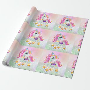 Unicorn magic flying horse magical unicorns fly wrapping paper