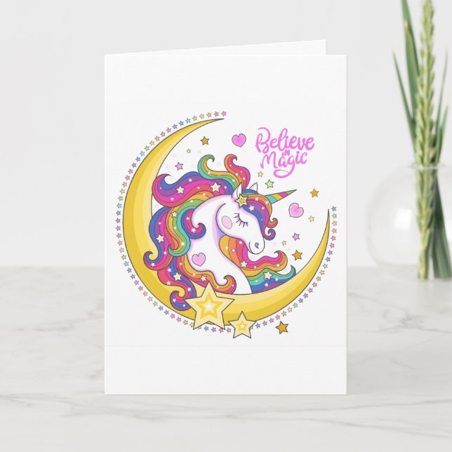 Unicorn Magic Greeting Card (Blank) (Front)