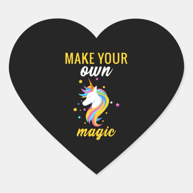 unicorn magic            heart sticker (Front)