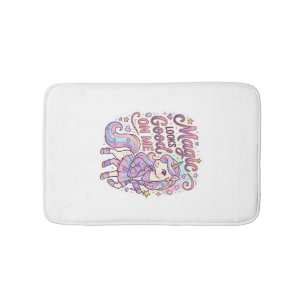 Unicorn Magic Looks Good on Me Graphic Design Whit Bath Mat