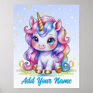Unicorn Magic & Stars – Personalised Wall Art