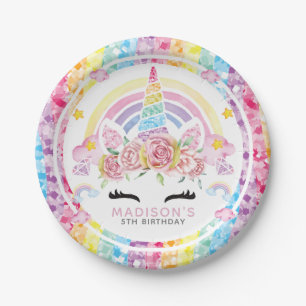 Unicorn Magical Birthday Colourful Paper Plate