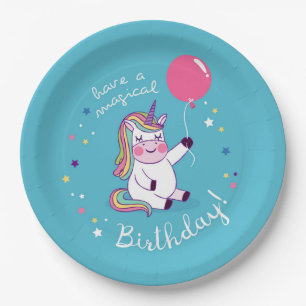Unicorn Magical Birthday Paper Plate