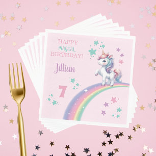 Unicorn Magical Birthday Party Napkin