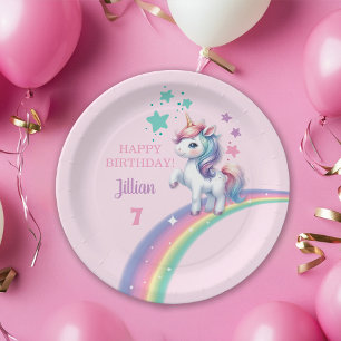 Unicorn Magical Birthday Party Paper Plate