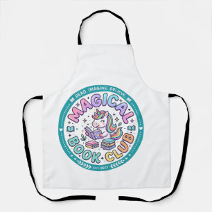Unicorn Magical Book Club Funny Shirt Graphic_1 Apron