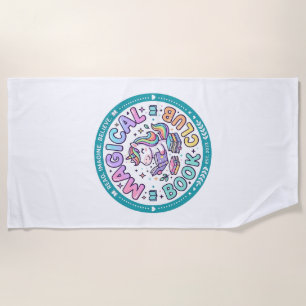 Unicorn Magical Book Club Funny Shirt Graphic_1 Beach Towel