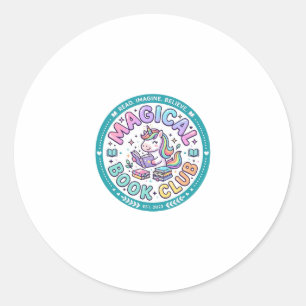 Unicorn Magical Book Club Funny Shirt Graphic_1 Classic Round Sticker