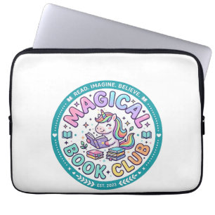 Unicorn Magical Book Club Funny Shirt Graphic_1 Laptop Sleeve