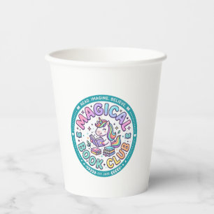 Unicorn Magical Book Club Funny Shirt Graphic_1 Paper Cups