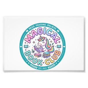 Unicorn Magical Book Club Funny Shirt Graphic_1 Photo Print
