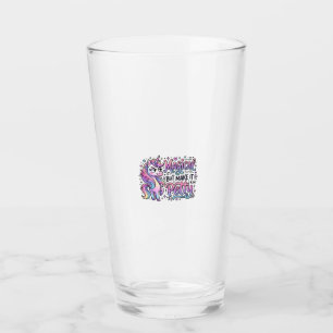 Unicorn Magical but Make It Petty Gift Idea Typogr Glass