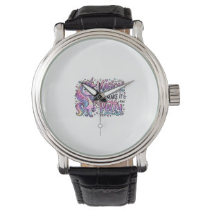 Unicorn Magical but Make It Petty Gift Idea Typogr Watch