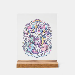 Unicorn Magical Little Squad Graphic Design Produc Acrylic Sign
