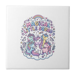 Unicorn Magical Little Squad Graphic Design Produc Tile