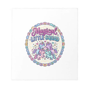 Unicorn Magical Little Squad POD Ready Apparel Gra Notepad