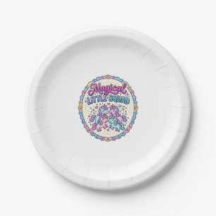 Unicorn Magical Little Squad POD Ready Apparel Gra Paper Plate