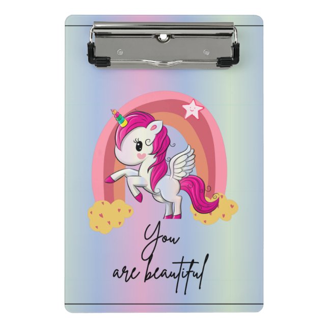 Unicorn magical mini clipboard  (Front)