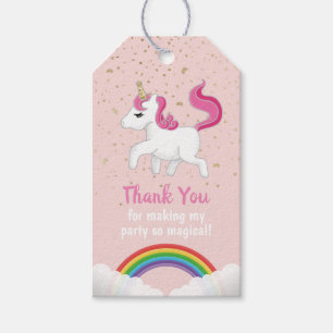 Unicorn Magical Party Rainbow Pink Favour Thank Yo Gift Tags