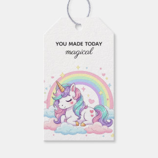 Unicorn Magical Pastel Birthday Gift Tag 
