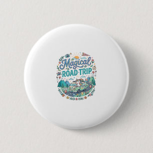 Unicorn Magical Road Trip Print Ready POD Artwork_ 6 Cm Round Badge